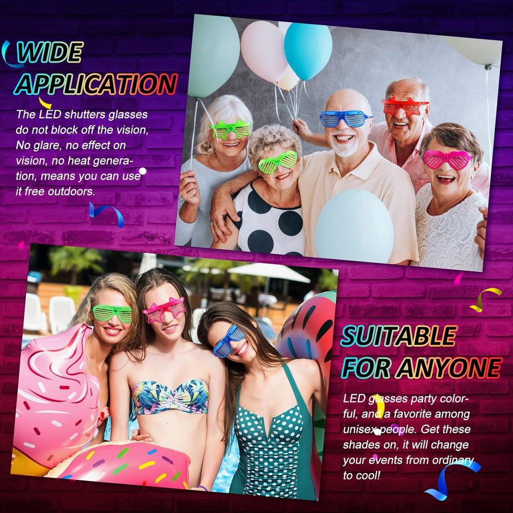 Maitys 12 Pcs LED Glow Glasses for Adult Party Supplies Y41266