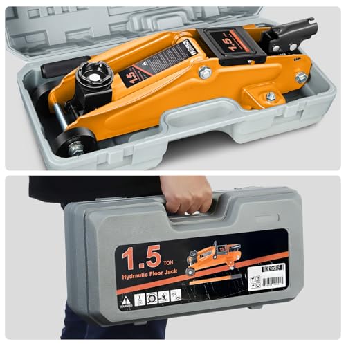 DNA MOTORING Floor Jack 3 Ton Low Profile Heavy Duty Hydraulic Car Jack, Black T11604