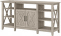 Key West Tall Stand for 65 Inch TV, Farmhouse Entertainment Center with Storage, Washed Gray