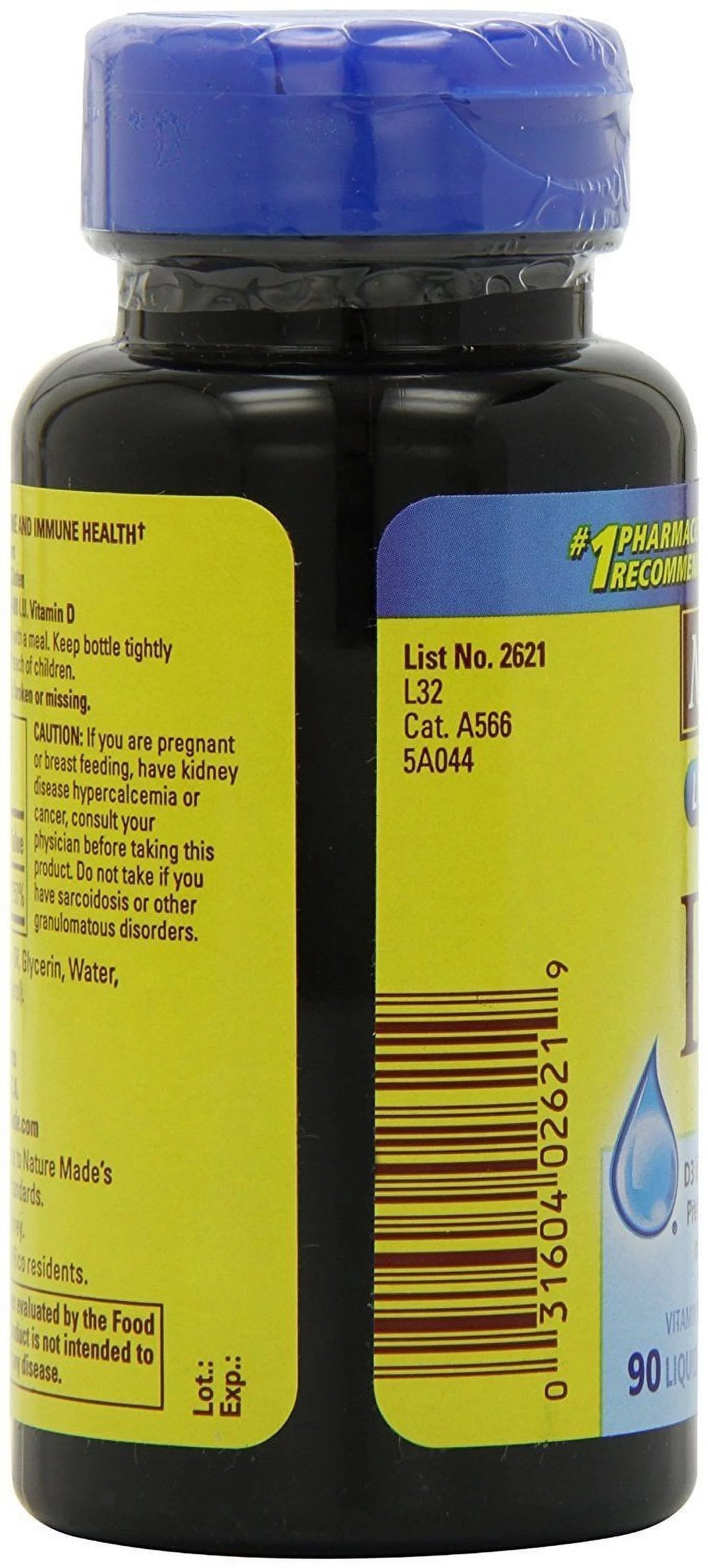 Nature Made Vitamin D3 Supplement, Bone & Teeth Support, 90 Count T665