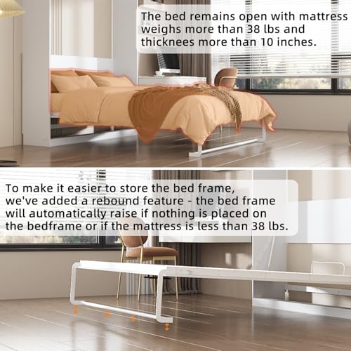 FAMAPY Twin Murphy Bed with Charging Station and Drawer, White R82352
