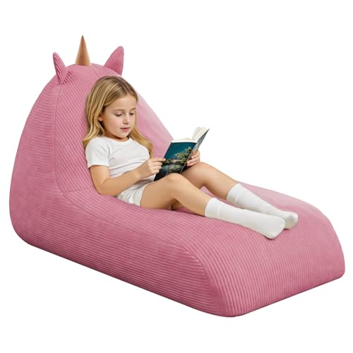 COMAX Unicorn Bean Bag Chair for Kids with Filler, Pink H562644
