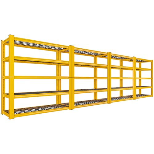 REIBII 3010LBS Storage Shelves 72" H Heavy Duty Metal 5 Tier Adjustable Shelving, Black B7978