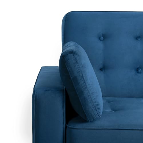 Serta Ainsley Convertible Sleeper Sofa Queen Size Navy Velvet V951