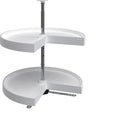 Rev-A-Shelf Polymer Pie Cut 2-Shelf Lazy Susan for Corner Base Cabinets, Standard, White