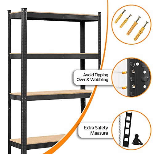 Yaheetech 5-Tier Heavy Duty Garage Shelving Unit, Adjustable Metal Storage Rack, Blue J339478