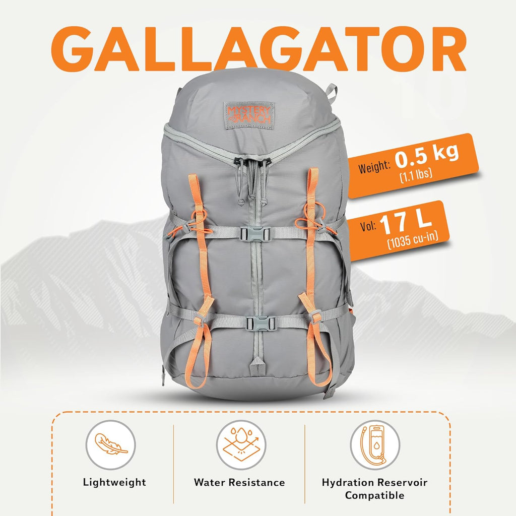 Mystery Ranch Gallagator 20 Daypack Hiking Backpack, Gravel, S/M F63950