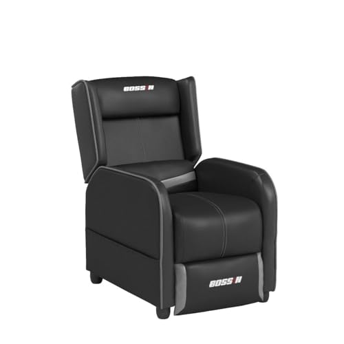 LEMBERI Gaming Recliner Chair PU Leather Ergonomic Racing Style Grey B4055