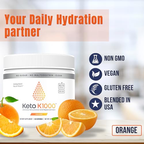 Hi-Lyte Keto K1000 Electrolyte Powder Unflavored Hydration Supplement Drink Mix, 50 Servings M663