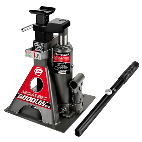 Powerbuilt 3 Ton Bottle Jack and Jack Stands in One, 6000 lb Capacity V6309