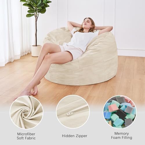 Giant Bean Bag Chair for Adults Convertible Bed with Microfiber Cover Charcoal G62613
