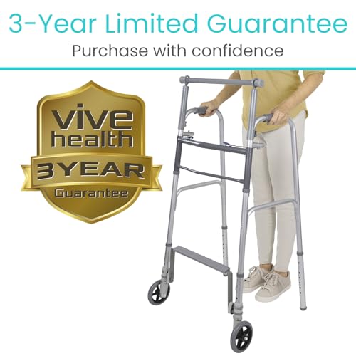Vive Sit to Stand Walker - Lightweight Folding Rollator for Seniors A92008