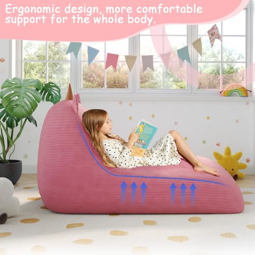 COMAX Unicorn Bean Bag Chair for Kids with Filler, Pink H562644