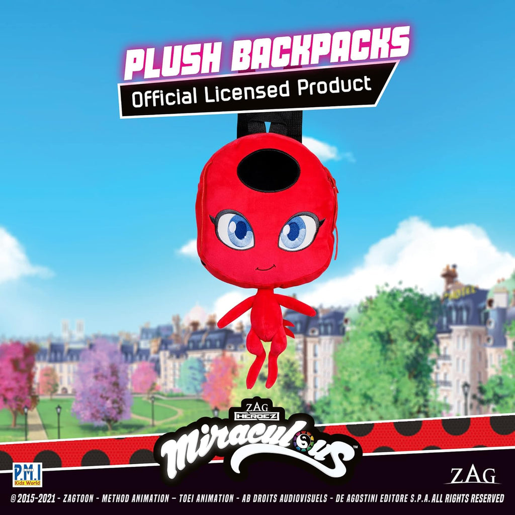 P.M.I. Miraculous Ladybug Plush School Backpack 12-Inch Collectible S144