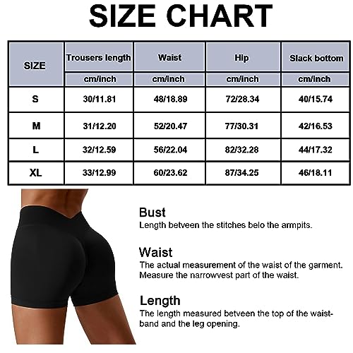 Adisputent Butt Lifting Workout Shorts for Women V Cross Back Seamless High Waisted A322894