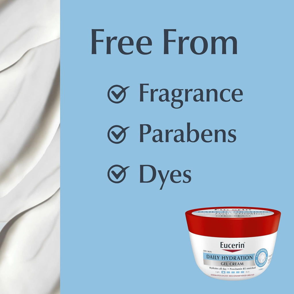 Eucerin Daily Hydration Gel Cream Fragrance Free Body Moisturizer, 12 Oz Q579