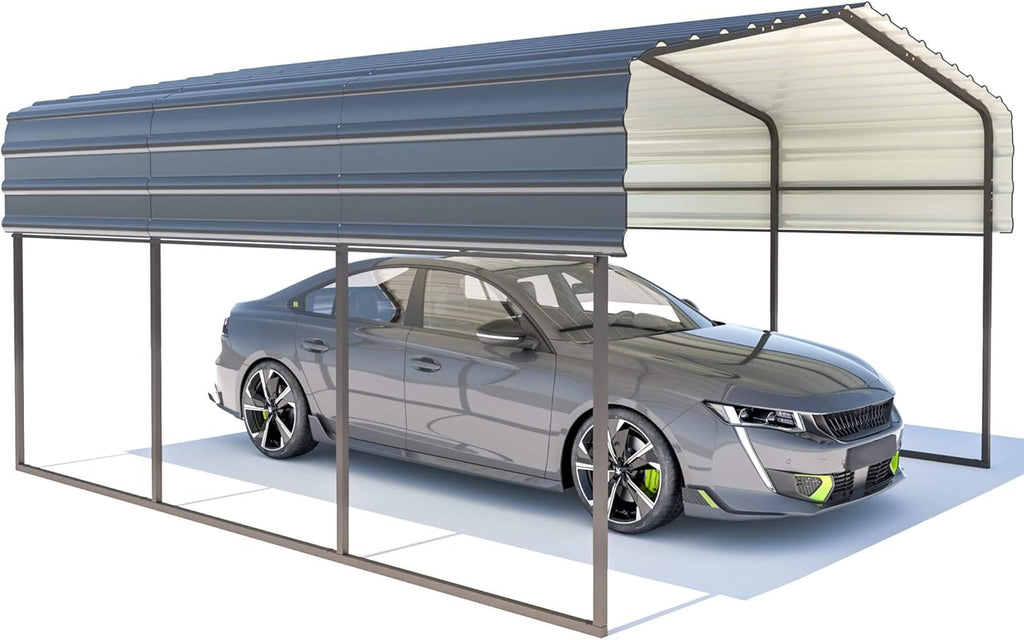 MELLCOM 12 x 20 ft Carport with Galvanized Steel Roof W82817