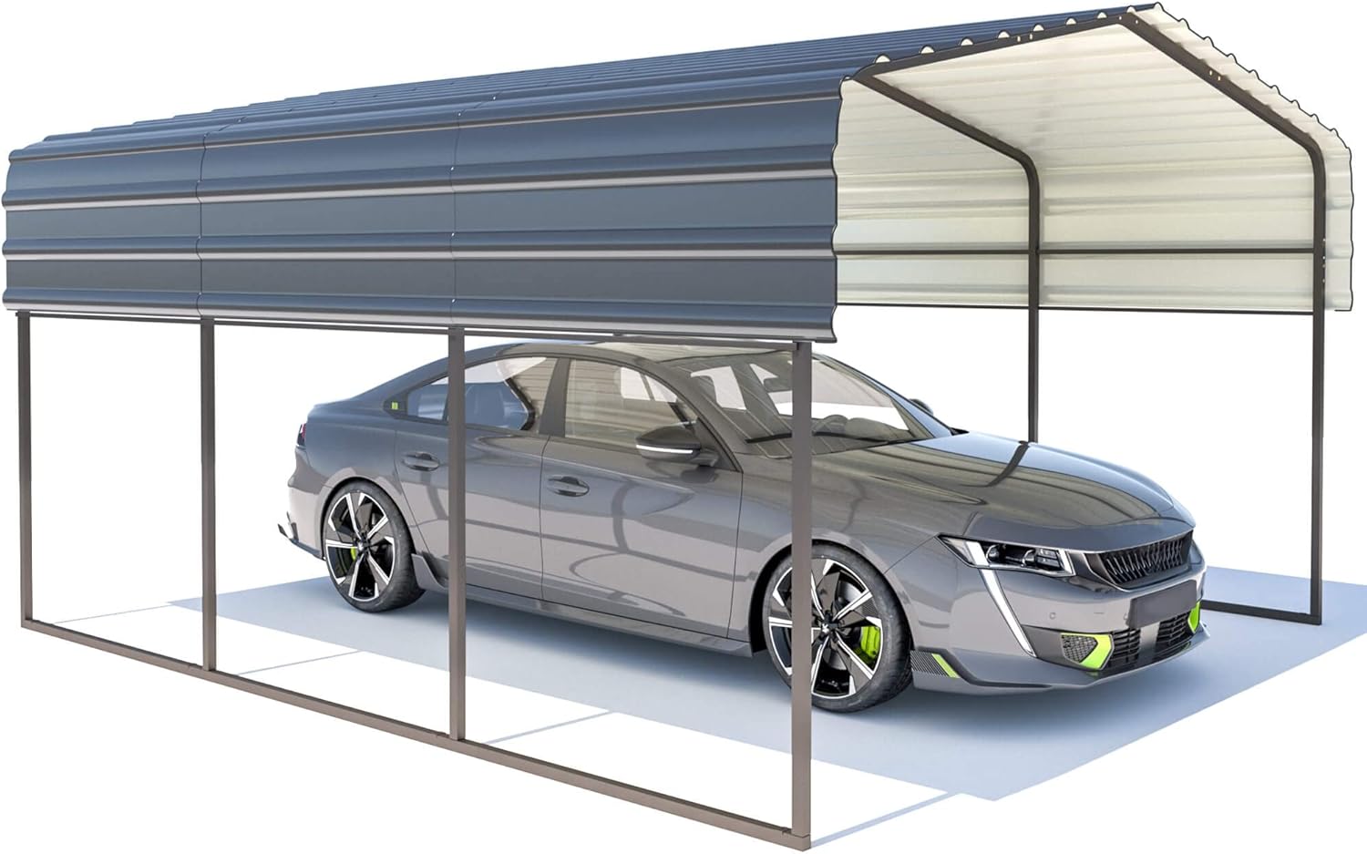 MELLCOM 12 x 20 ft Carport with Galvanized Steel Roof W82817