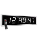 Ivation Huge 24" Inch Large Big Oversized Digital LED Clock with Stopwatch, Alarms, Countdown Timer & Temp - Shelf or Wall Mount (Blue) | 6-Level Brightness, Mounting Holes & Hardware
