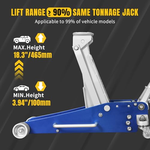 YELLOW JACKET 2.5 Ton Trolley Jack with Carrying Case, 5500 lb Capacity N593266