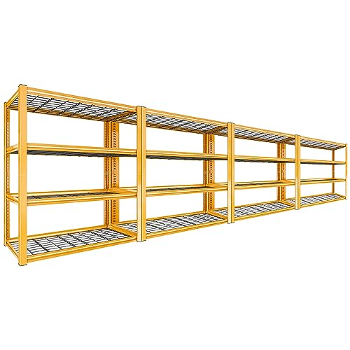 REIBII 40" W Garage Shelving 4-Tier Heavy Duty Adjustable Metal Shelves G342