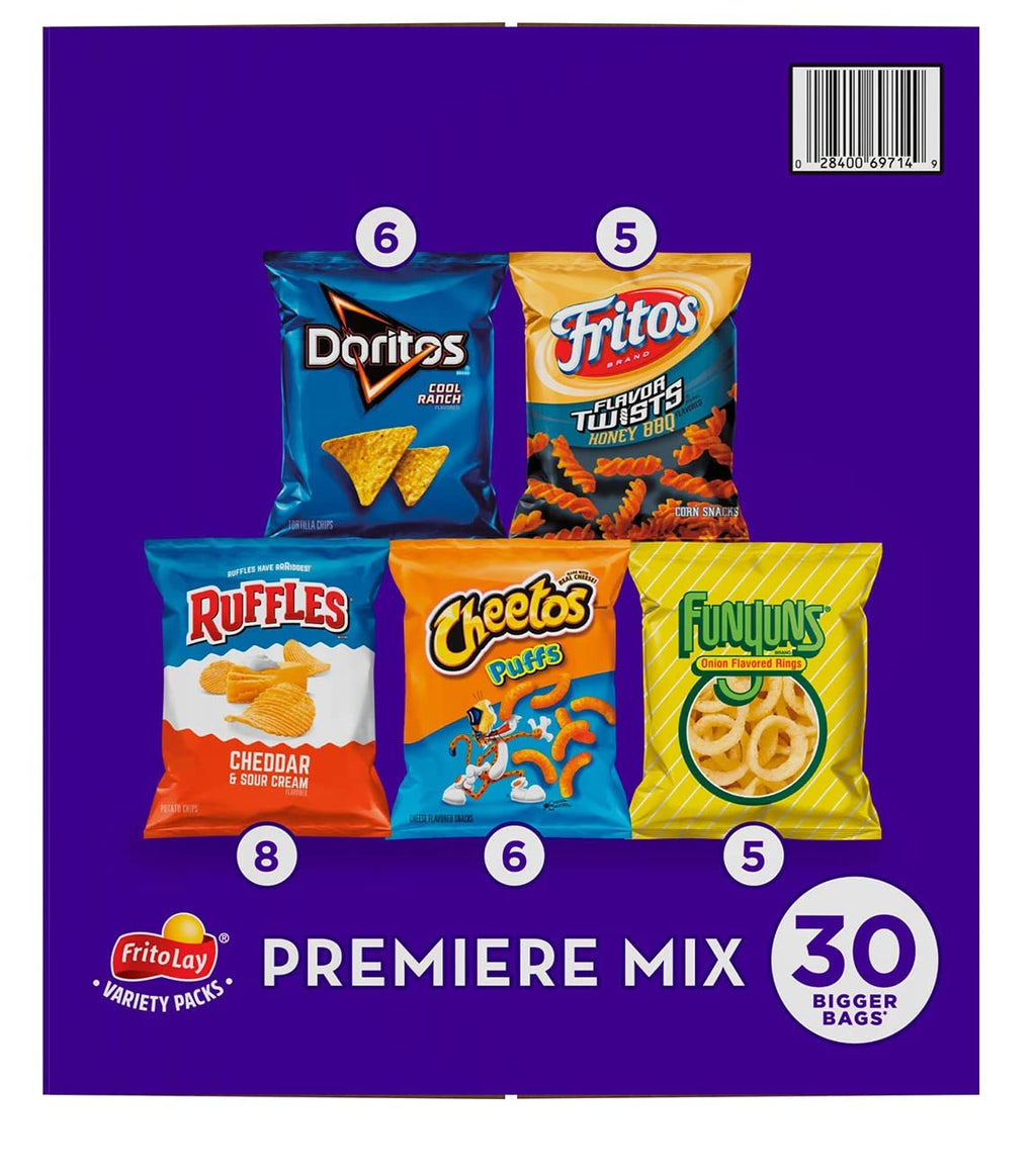 Frito-Lay Premiere Mix Variety Pack Chips, 30 Count C69728