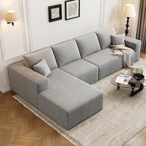 Cloud Modular Sectional Sofa with Ottoman, U Shaped, Black M332378