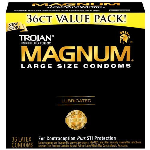 TROJAN Magnum Thin Lubricated Condoms, 3 Count