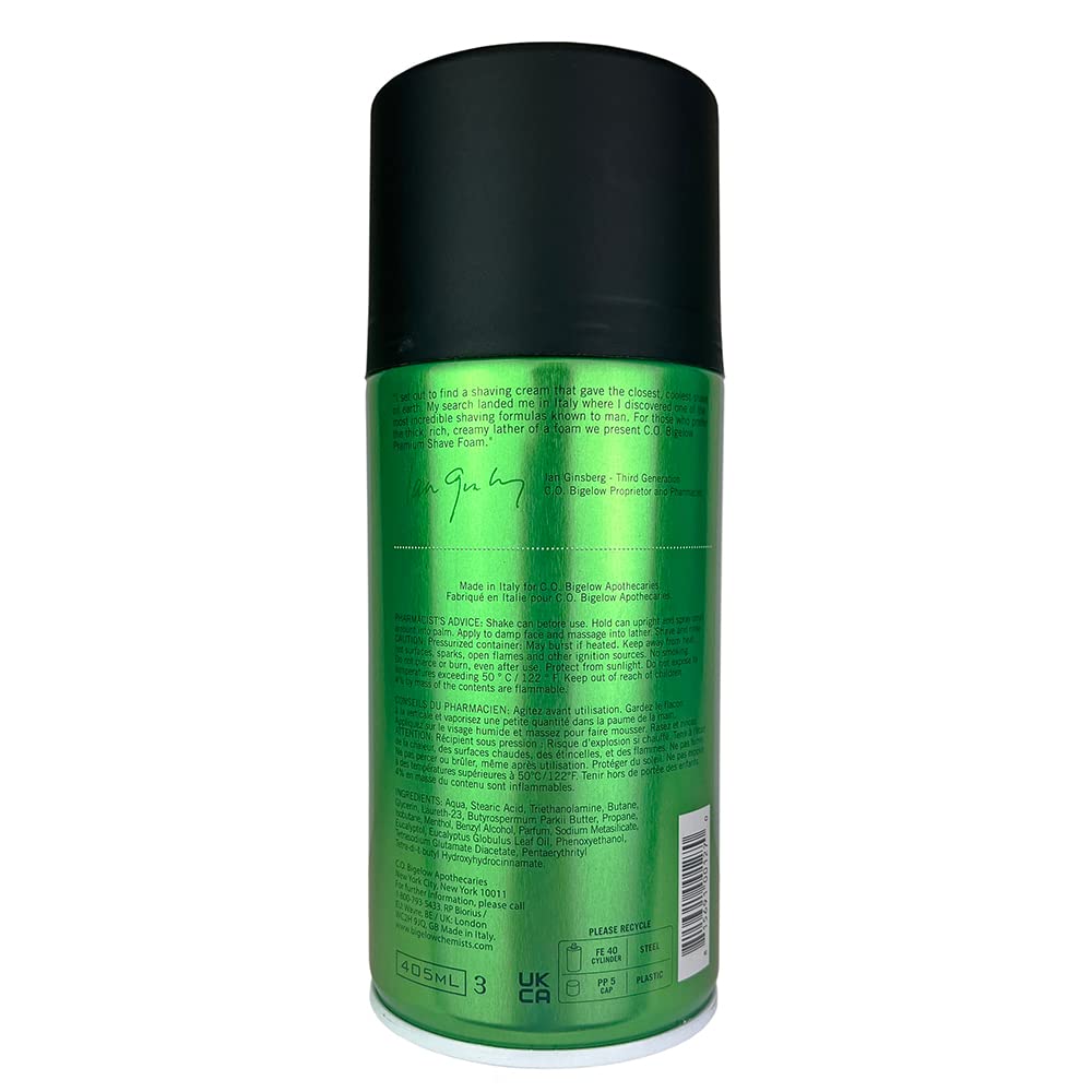 C.O. Bigelow Premium Shave Foam with Eucalyptus Oil and Menthol, 10.5 oz S2578