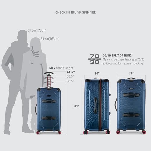 Traveler's Choice Maxporter II Hardside Polycarbonate Trunk Luggage with Spinner Wheels, Carbon Gray, 30" Q52928