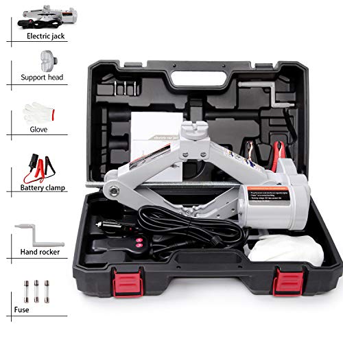 STANDTALL Electric Car Jack 3T 12V Scissor Floor Jack Set for Sedans and SUV Y29463