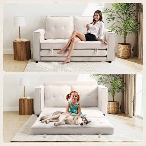 Loveseat Sleeper Sofa Bed Convertible Futon Couch Dark Blue Y2868