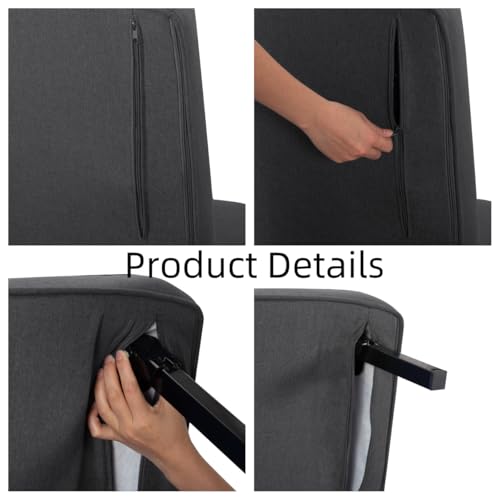 3 in 1 Sleeper Sofa Bed with Side Pocket, Black Convertible Futon Couch W34330