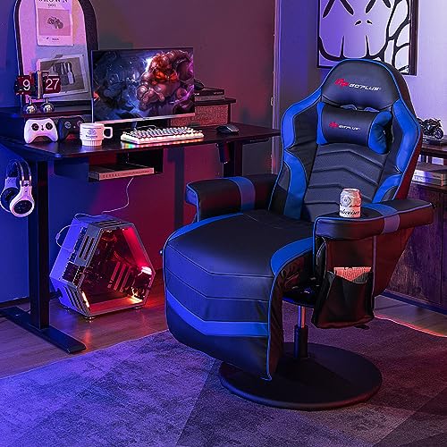 Goplus Massage Gaming Chair, Racing Recliner with Footrest, PU Leather N121