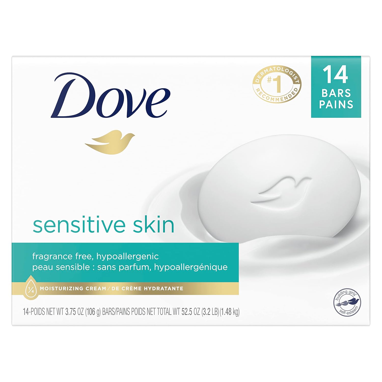 Dove Beauty Bar Cleanser Fragrance-Free 3.75 oz D523