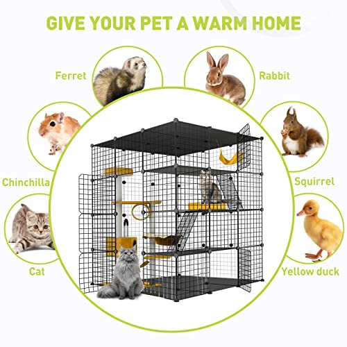 Large Cat Cage Indoor DIY Playpen Detachable Metal Wire Kennel Crate N19117