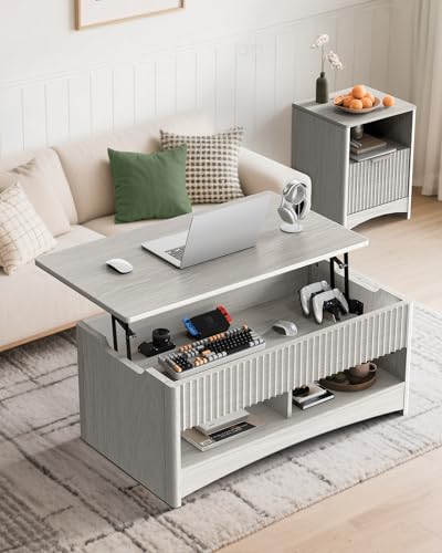 Marsail Lift Top Coffee Table with Storage, Natural Oak L27078
