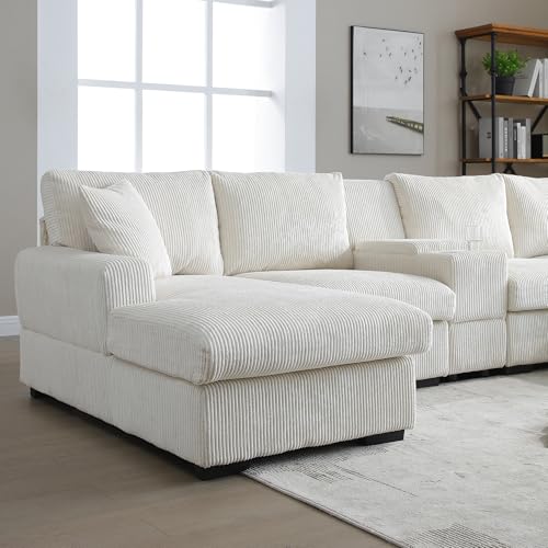 Oversized Modular Sectional Sofa with Movable Ottoman E909