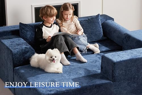 HABUTWAY 105" L-Shape Modular Sectional Sofa, Grey Velvet G848557