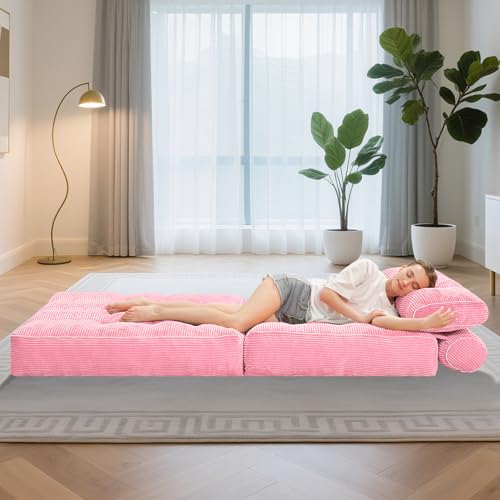 HABUTWAY Folding Sofa Bed Convertible Sleeper Chair with Dual-Pillow, Black D26880