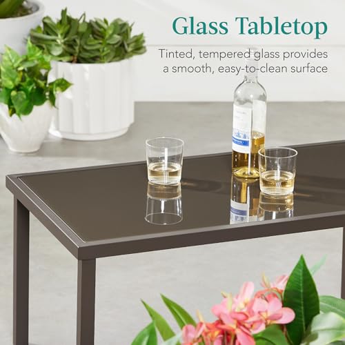 Best Choice Products 4-Piece Textilene Patio Conversation Set with Steel Frame, Taupe/Charcoal T8603