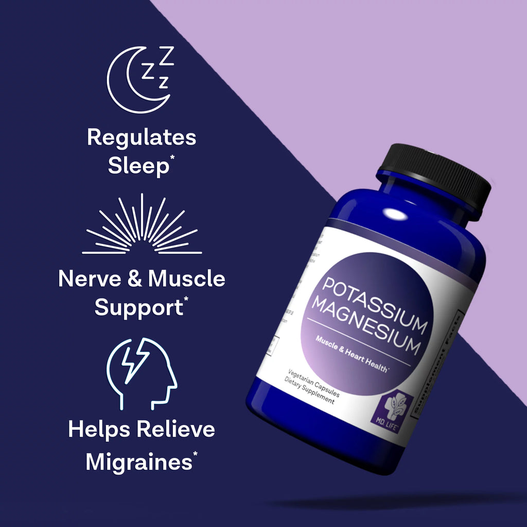 MD. Life Magnesium Potassium Supplement 120 Ct P3416