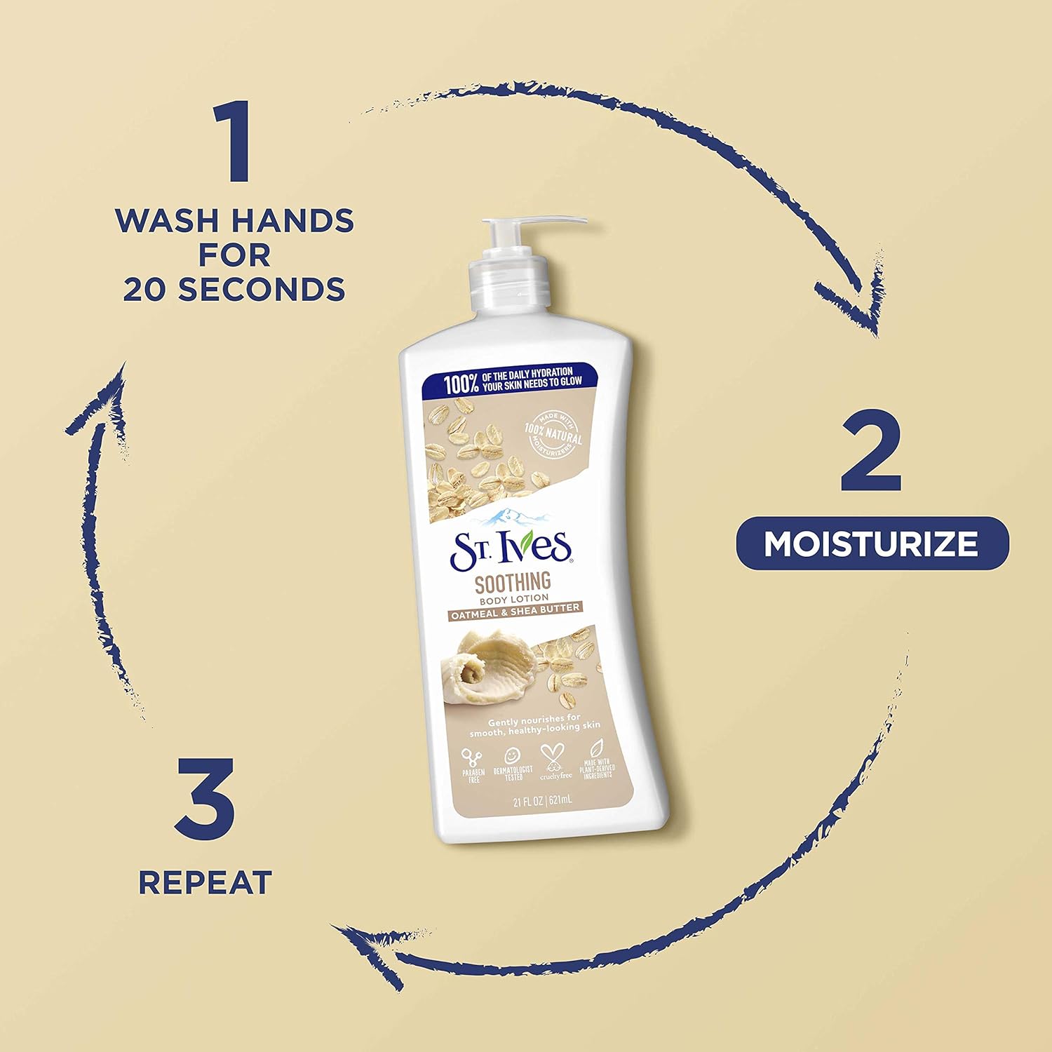 St. Ives Soothing Hand & Body Lotion with Oatmeal & Shea Butter, 21 oz J628