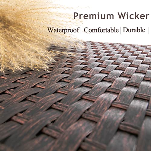 DIMAR GARDEN Outdoor Wicker Coffee Table with Glass Top Z1787