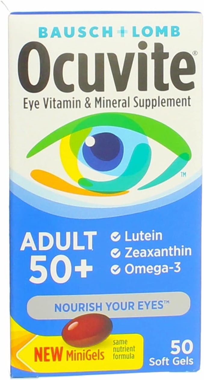 Bausch & Lomb Ocuvite Adult 50+ Eye Vitamin & Mineral Softgels, 50 ct (Pack of 4) B926464