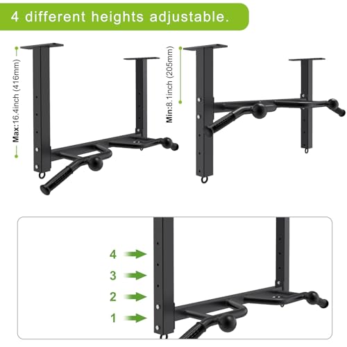 32" Ceiling Mounted Pull Up Bar - Heavy Duty, Adjustable, Home Gym with Punching Bag Hanger B99862
