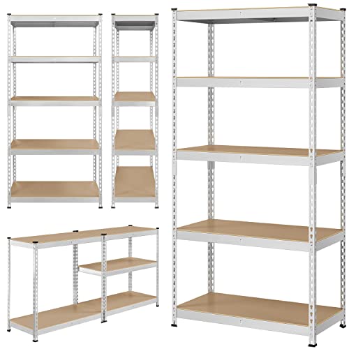 Yaheetech 5-Tier Heavy Duty Garage Shelving Unit, Adjustable Metal Storage Rack, Blue J339478