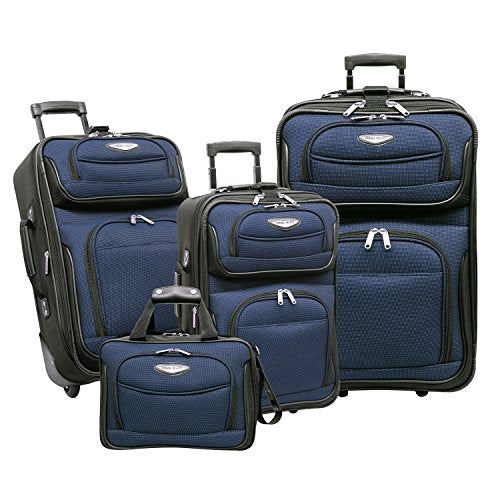 Travel Select Amsterdam Expandable Rolling Upright Luggage, Burgundy, 8-Piece Set
