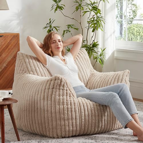 Giant Bean Bag Chair with Filling and Armrests for Adults Teens P241564