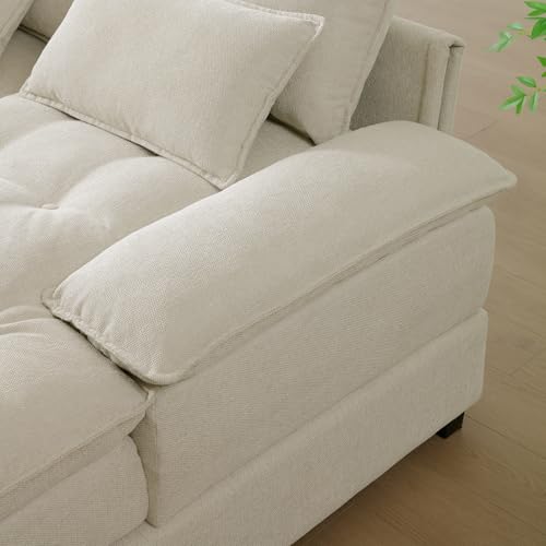 Oversized Modular Sectional Sofa with Movable Ottoman E909